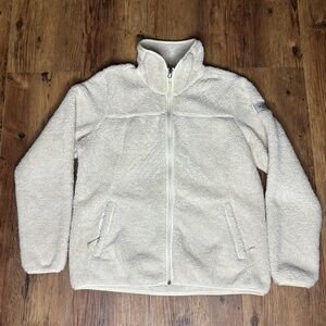 The North Face Womens Cream Campshire Sherpa Fleece Full Zip Jacket Large
